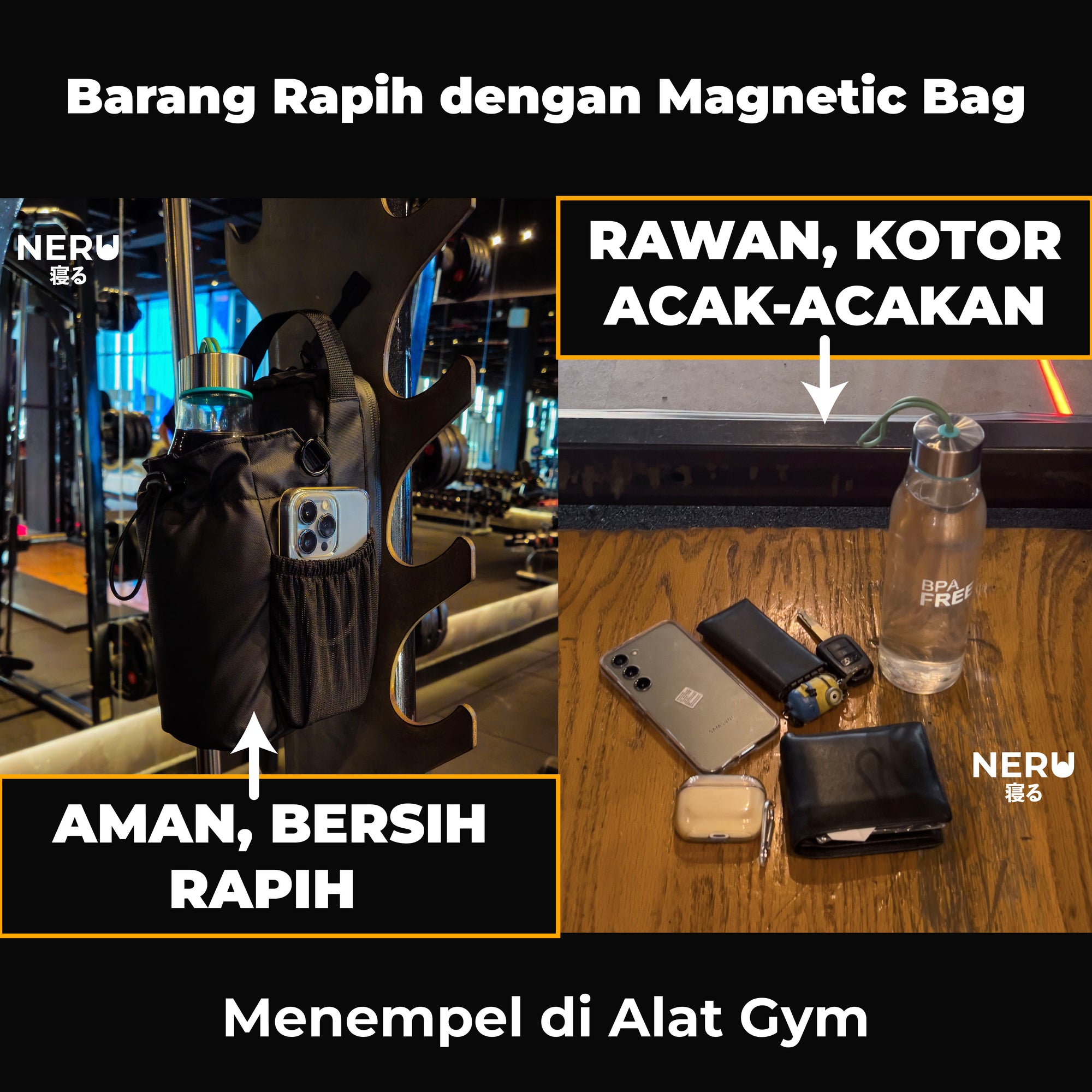 Neru Magnetic Gym Bag
