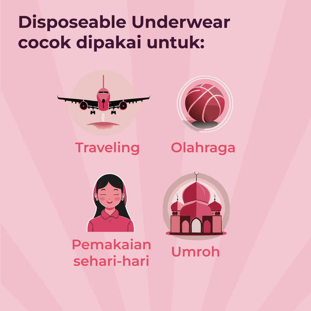 Disposable Underwear Panties Celana Dalam Neru Celana Dalam Sekali Pakai untuk Wanita 100% Pure Cotton Katun