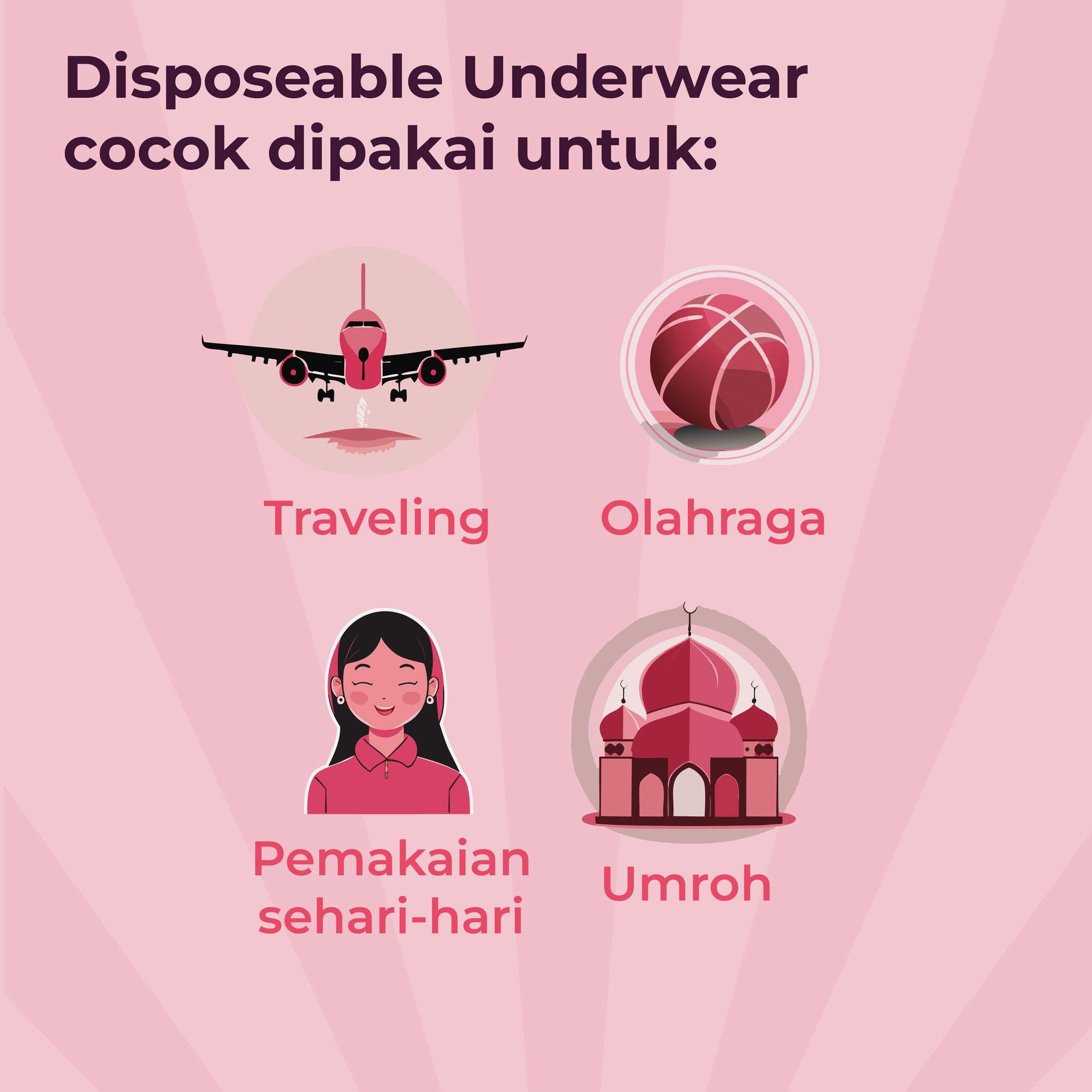 Disposable Underwear Panties Celana Dalam Neru Celana Dalam Sekali Pakai untuk Wanita 100% Pure Cotton Katun